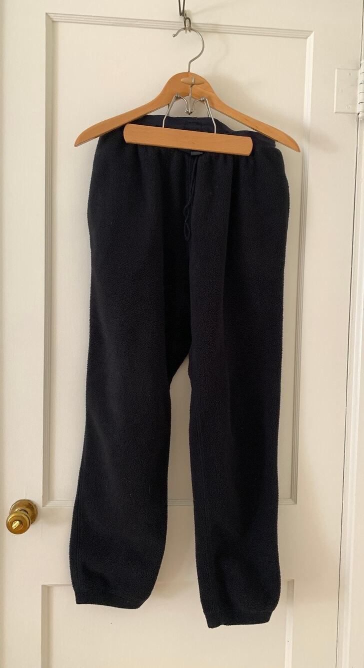 REI Vintage Fleece Pants Large Pockets Base Layer Black Made USA 90s Halloween